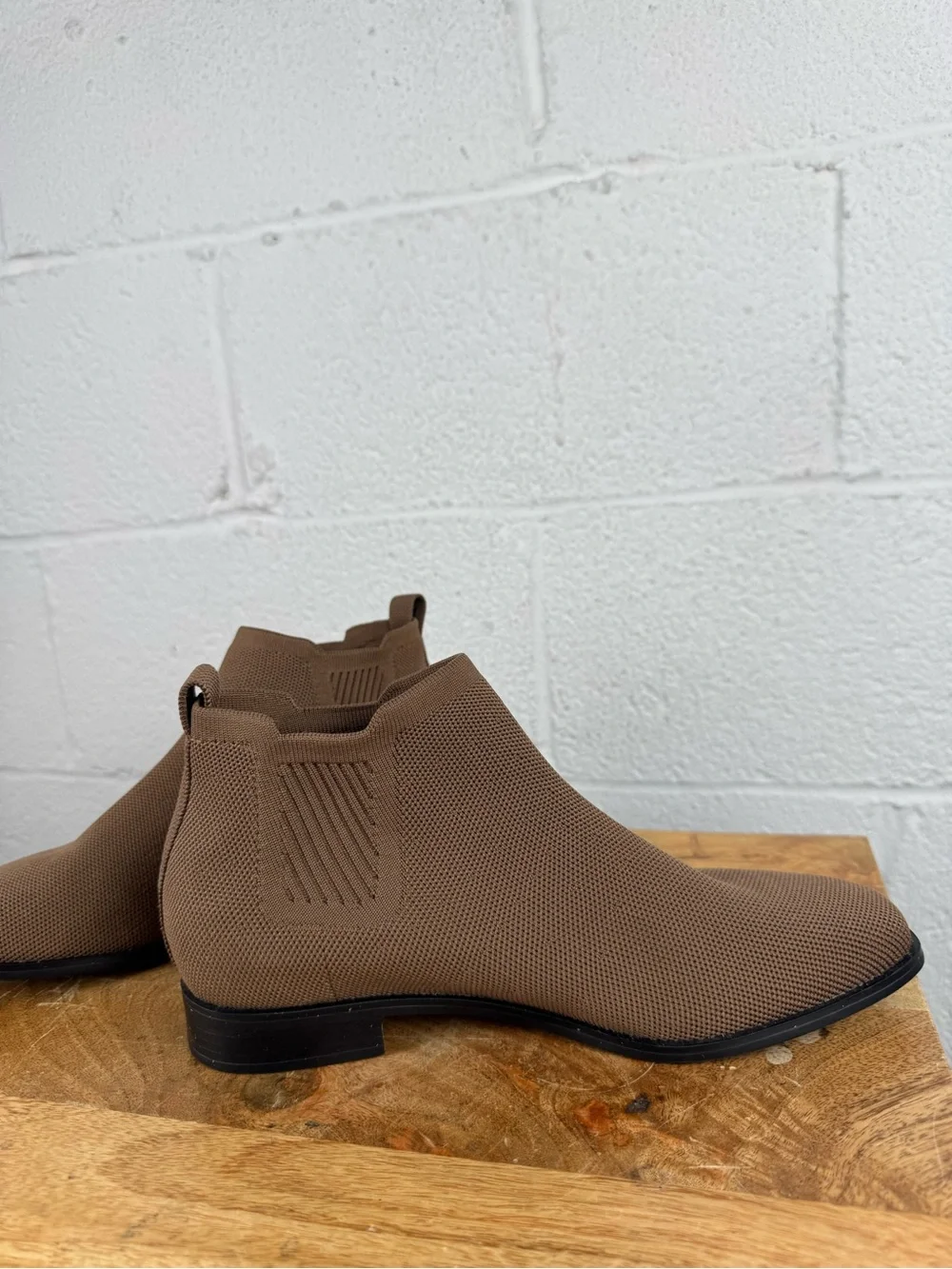 VIVAIA Knit Chelsea Ankle Boots Taupe Brown EU 40.5 US 9.5